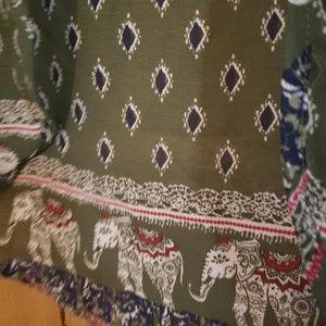 Sheer print elephant kimono style long shrug